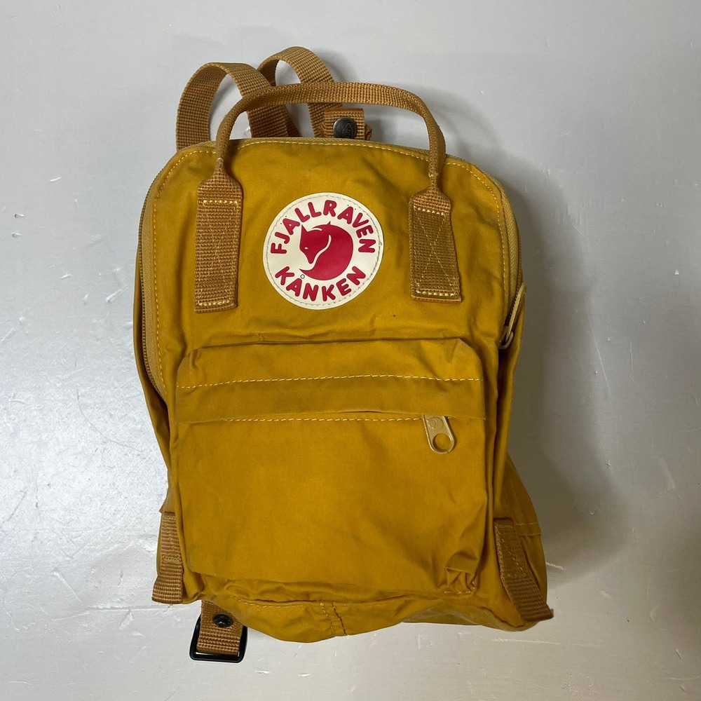 Fjallraven Kanken Mini Backpack Unisex Mini Ochre Yellow Canvas Classic Bag